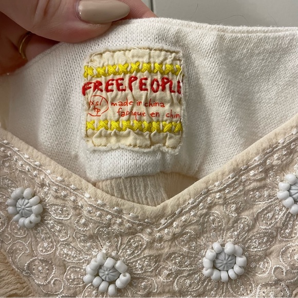 Vintage Free People Embellished Gauze Midi Dress - Picture 9 of 11